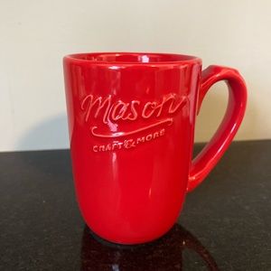 Mason Jar style coffee mug in red
